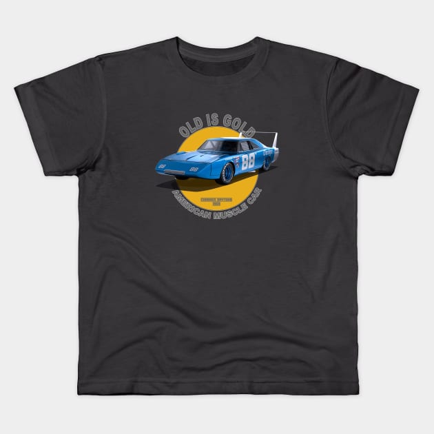 Charger Daytona American Muscle Car 60s 70s Old is Gold Kids T-Shirt by Jose Luiz Filho